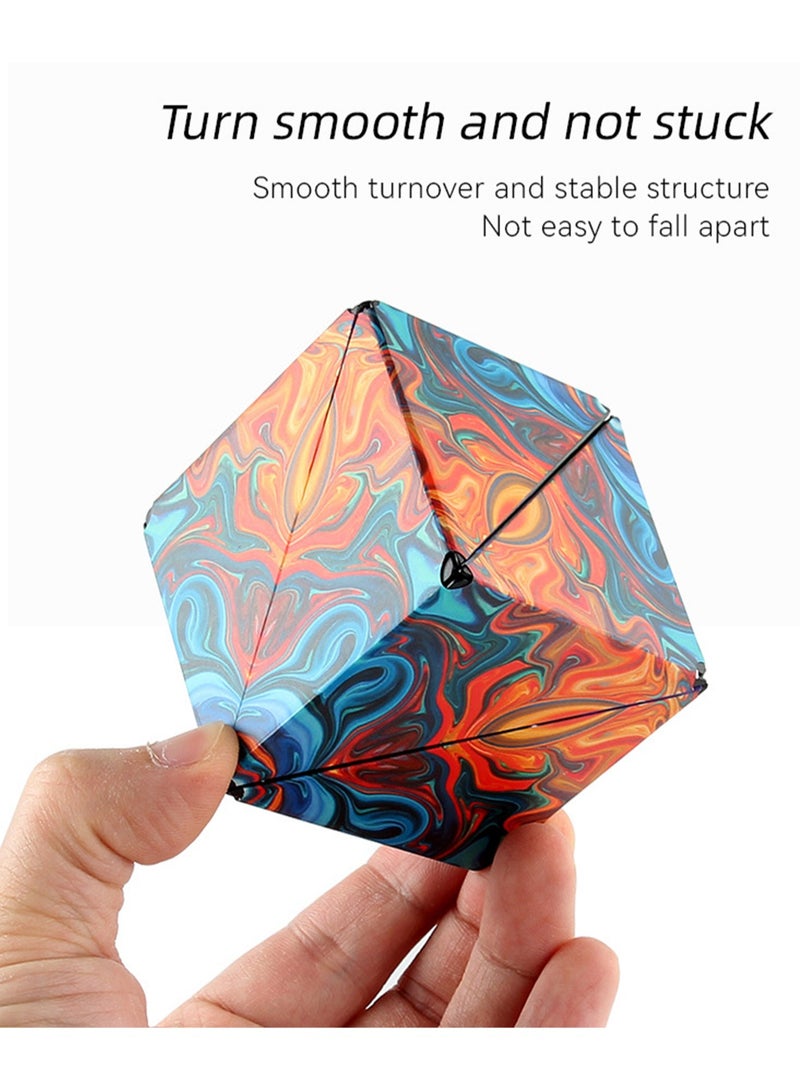 Geometric Three-Dimensional Magnetic Wooden Magic Cube Toy 3d Magnetic Building Blocks Decompression Infinite Flip (Green Space Cube) - Image 4